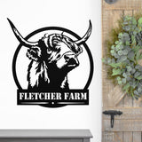 Custom Highland Cow Farm Welcome Sign ~ Metal Porch Sign | Metal Gate Sign | Farm Entrance Sign | Metal Farmhouse