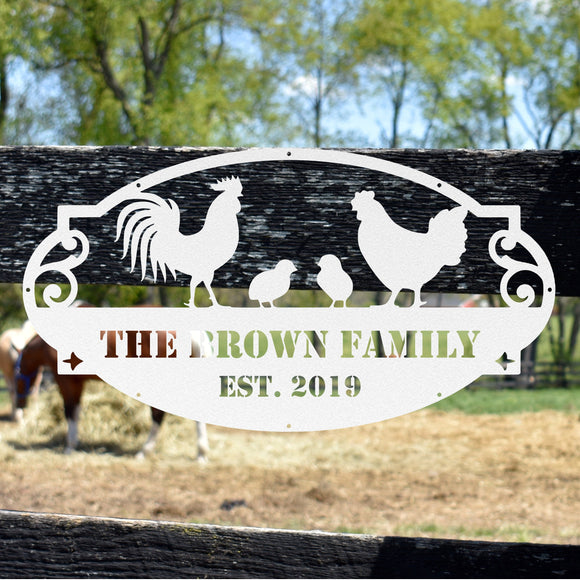 Custom Chicken Farm Sign ~ Metal Porch Sign | Metal Gate Sign | Farm Entrance Sign | Metal Farmhouse