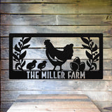 Monogram Chicken Farm Sign ~ Metal Porch Sign | Metal Gate Sign | Farm Entrance Sign | Metal Farmhouse