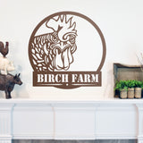 Monogram Chicken Farm Sign ~ Metal Porch Sign | Metal Gate Sign | Farm Entrance Sign | Metal Farmhouse