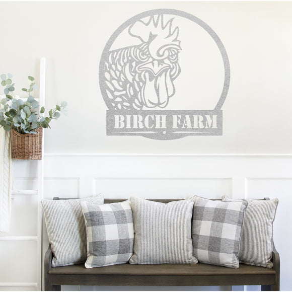 Monogram Chicken Farm Sign ~ Metal Porch Sign | Metal Gate Sign | Farm Entrance Sign | Metal Farmhouse