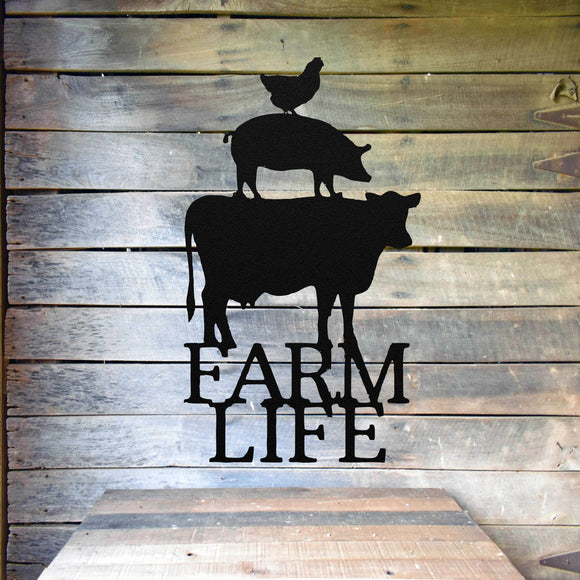 Stacked Farm Animals Sign ~ Metal Porch Sign | Metal Gate Sign | Farm Entrance Sign | Metal Farmhouse