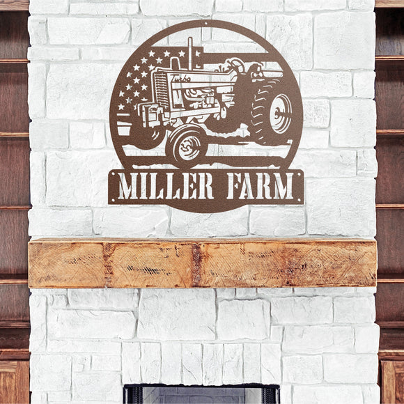 Tractor Family Name Sign ~ Metal Porch Sign | Metal Gate Sign | Farm Entrance Sign | Metal Farmhouse