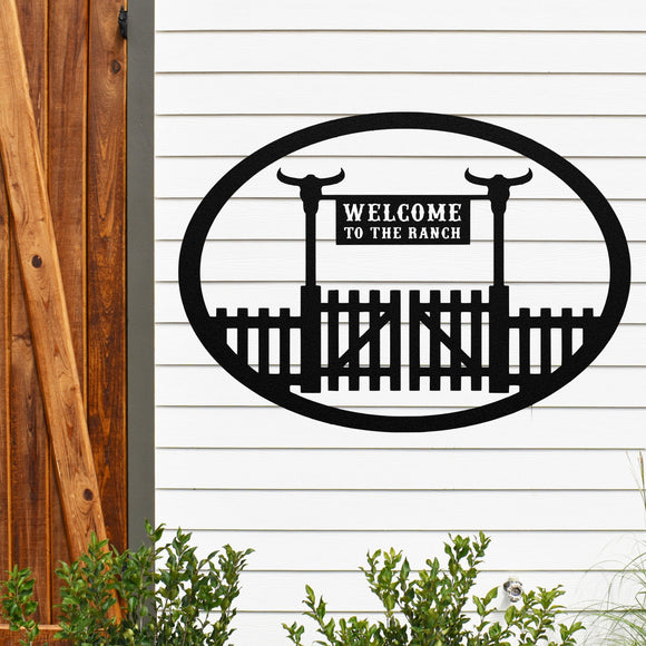 Welcome To Our Ranch Sign ~ Metal Porch Sign | Metal Gate Sign | Farm Entrance Sign | Metal Farmhouse