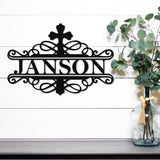 Christian Last Name Sign ~ Metal Porch Sign | Front Door Sign | Personalized Entrance Sign | Metal Spring Sign