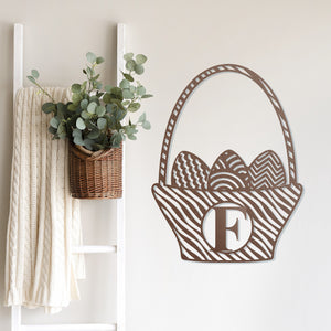 Easter Basket Monogram ~ Metal Porch Sign | Front Door Sign | Personalized Entrance Sign | Metal Spring Sign