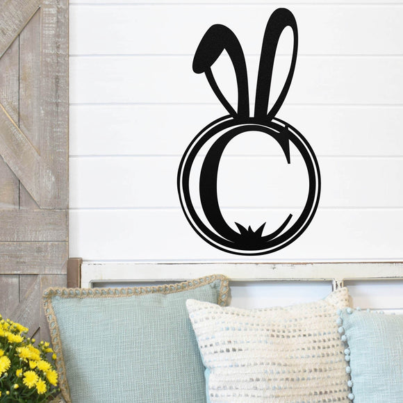 Custom Easter Bunny Ears Sign ~ Metal Porch Sign | Front Door Sign | Personalized Entrance Sign | Metal Spring Sign