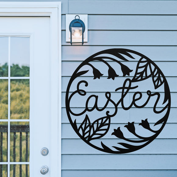 Metal Easter Sign ~ Metal Porch Sign | Front Door Sign | Personalized Entrance Sign | Metal Spring Sign