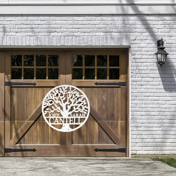 Family Tree Last Name Monogram ~ Outdoor Metal Sign, Door Hanger Sign, Metal Monogram Sign, Last Name Sign, Wedding Gift