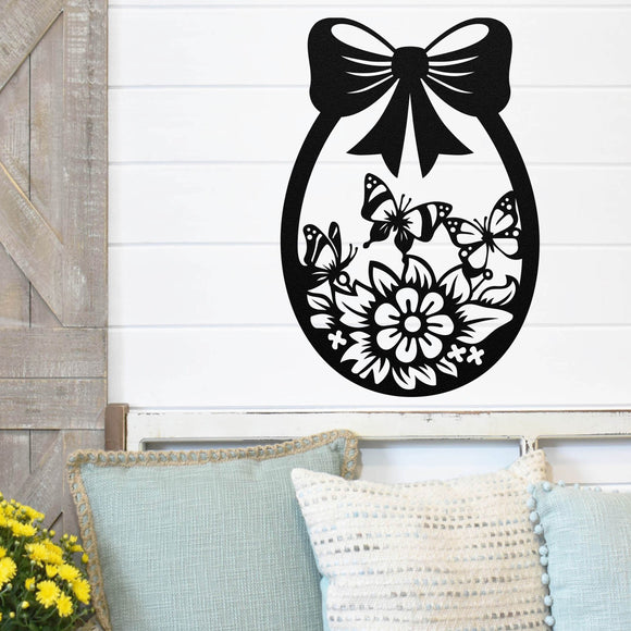 Cute Easter Garden Sign ~ Metal Porch Sign | Front Door Sign | Personalized Entrance Sign | Metal Spring Sign
