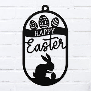 Happy Easter Sign ~ Metal Porch Sign | Front Door Sign | Personalized Entrance Sign | Metal Spring Sign