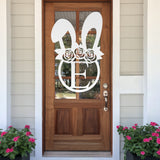 Monogram Floral Easter Sign ~ Metal Porch Sign | Front Door Sign | Personalized Entrance Sign | Metal Spring Sign