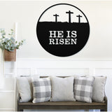 He Is Risen Metal Sign ~ Metal Porch Sign | Front Door Sign | Personalized Entrance Sign | Metal Spring Sign
