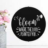 Bloom Where The Lord Planted You Sign ~ Metal Porch Sign | Front Door Sign | Personalized Entrance Sign | Metal Spring Sign