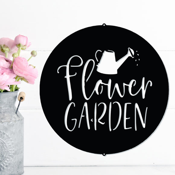 Flower Garden Sign ~ Metal Porch Sign | Front Door Sign | Personalized Entrance Sign | Metal Spring Sign