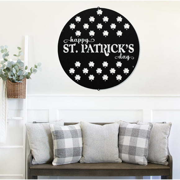 Happy St. Patrick's Day ~ Metal Porch Sign | Front Door Sign | Personalized Entrance Sign | Metal Spring Sign