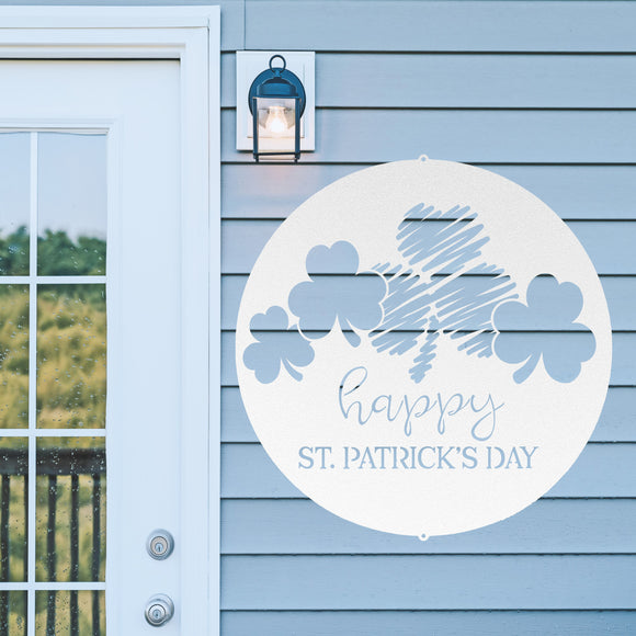 Happy St. Patrick's Day ~ Metal Porch Sign | Front Door Sign | Personalized Entrance Sign | Metal Spring Sign