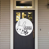 Happy Easter Bunny Sign ~ Metal Porch Sign | Front Door Sign | Personalized Entrance Sign | Metal Spring Sign