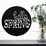 Hello Spring Sign ~ Metal Porch Sign | Front Door Sign | Personalized Entrance Sign | Metal Spring Sign
