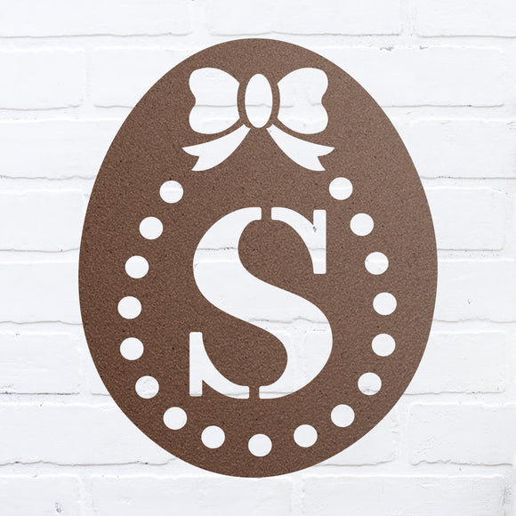 Monogram Easter Egg Sign ~ Metal Porch Sign | Front Door Sign | Personalized Entrance Sign | Metal Spring Sign