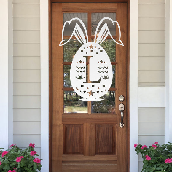 Monogram Easter Egg Sign ~ Metal Porch Sign | Front Door Sign | Personalized Entrance Sign | Metal Spring Sign