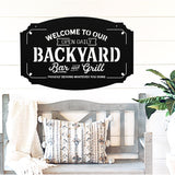 Welcome To Our Backyard Sign ~ Metal Porch Sign | Outdoor Sign | Front Door Sign | Metal Summer Sign