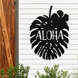 Aloha Flower Sign ~ Metal Porch Sign - Outdoor Sign - Front Door Sign - Metal Beach Sign - Beach House