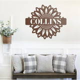 Sunflower Last Name Sign ~ Metal Porch Sign | Outdoor Sign | Front Door Sign | Metal Summer Sign