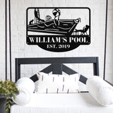 Family Pool Sign ~ Metal Porch Sign | Outdoor Sign | Front Door Sign | Metal Pool Sign