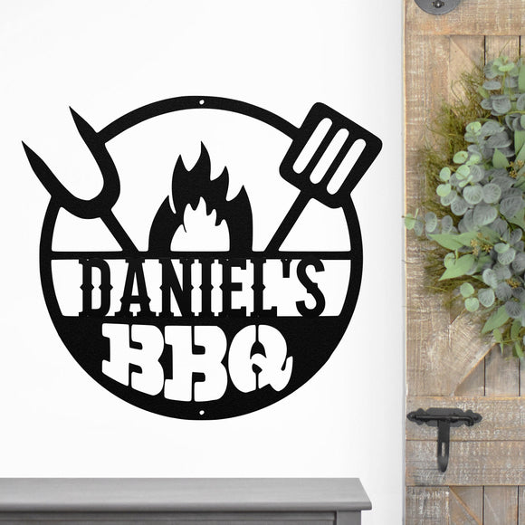 Custom BBQ Sign ~ Metal Porch Sign | Outdoor Sign | Front Door Sign | Metal Grilling Sign