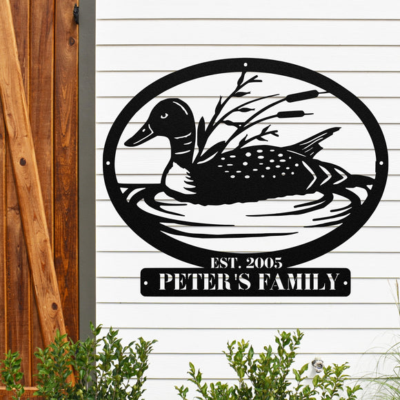 Custom Duck Name Sign ~ Metal Porch Sign - Outdoor Sign - Front Door Sign - Metal Lake Sign - Lake House