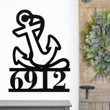 Lake Anchor House Number Sign ~ Metal Porch Sign - Outdoor Sign - Front Door Sign - Metal Lake Sign - Lake House