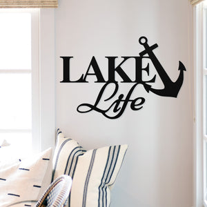 Lake Life Anchor Sign ~ Metal Porch Sign - Outdoor Sign - Front Door Sign - Metal Lake Sign - Lake House