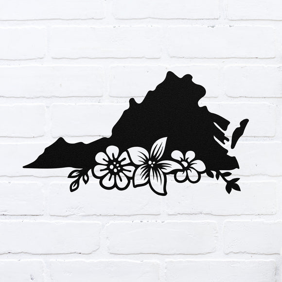 Floral State Sign ~ Metal Porch Sign | Outdoor Sign | Front Door Sign | Metal Summer Sign