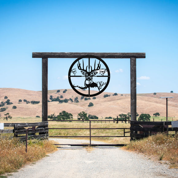Deer Crossbow Sign ~ Metal Porch Sign | Outdoor Sign | Front Door Sign | Metal Hunting Sign | Cabin Sign