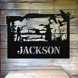 Duck Hunting Name Sign ~ Metal Porch Sign | Outdoor Sign | Front Door Sign | Metal Hunting Sign | Cabin Sign