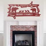 Bear Family Name Sign ~ Metal Porch Sign | Outdoor Sign | Front Door Sign | Metal Hunting Sign | Cabin Sign