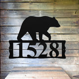 Custom Bear House Number Sign ~ Metal Porch Sign | Outdoor Sign | Front Door Sign | Metal Hunting Sign | Cabin Sign