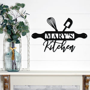 Custom Kitchen ~ Outdoor Metal Sign, Metal Sign, Wedding Gift,  Personalized Metal Sign, Gift For Couple, Metal Wall Art, Word Wall Art