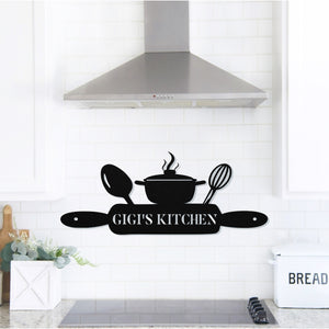 Custom Gigi's Kitchen ~ Outdoor Metal Sign, Metal Sign, Wedding Gift,  Personalized Metal Sign, Gift For Couple, Metal Wall Art
