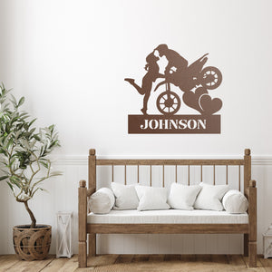 Motocross Custom Couple Sign ~ Metal Porch Sign - Outdoor Sign - Personalized Metal Sign - Dirt Bike Sign