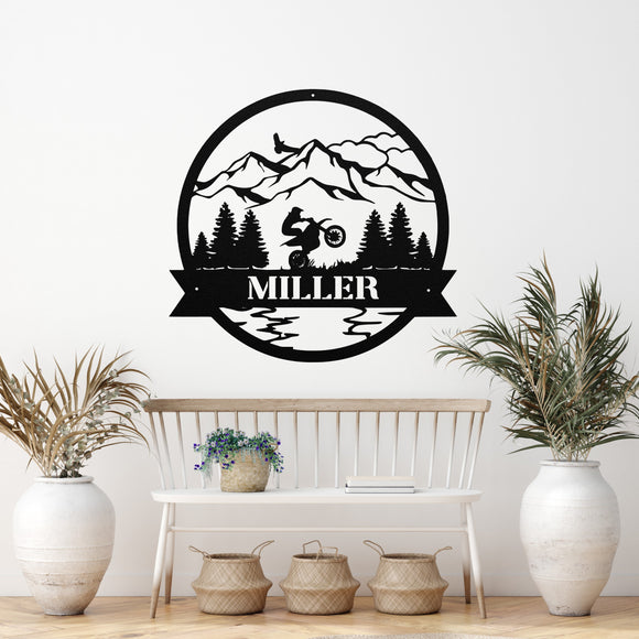 Motocross Custom Sign ~ Metal Porch Sign - Outdoor Sign - Personalized Metal Sign - Dirt Bike Sign