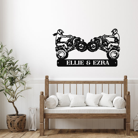 Four Wheeler Family Custom Sign ~ Metal Porch Sign - Outdoor Sign - Personalized Metal Sign - Four Wheeler Sign