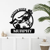 Custom Master Diver Sign ~ Metal Porch Sign - Outdoor Sign - Personalized Metal Sign - Scuba Diving Sign