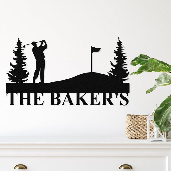 Custom Golfing Sign ~ Metal Porch Sign - Outdoor Sign - Personalized Metal Sign - Golfing Sign - Gift For Him