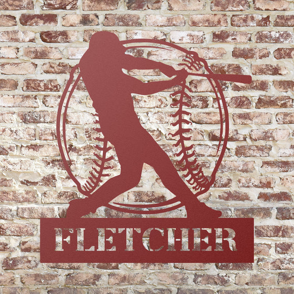 Custom Baseball Sign ~ Metal Porch Sign - Outdoor Sign - Personalized Metal Sign - Baseball Home Sign