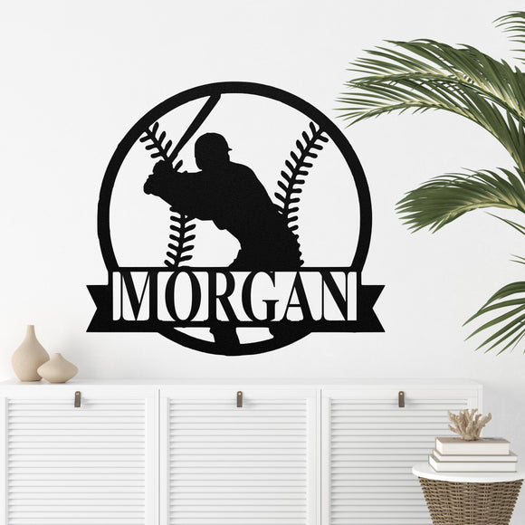 Custom Baseball Sign ~ Metal Porch Sign - Outdoor Sign - Personalized Metal Sign - Baseball Home Sign