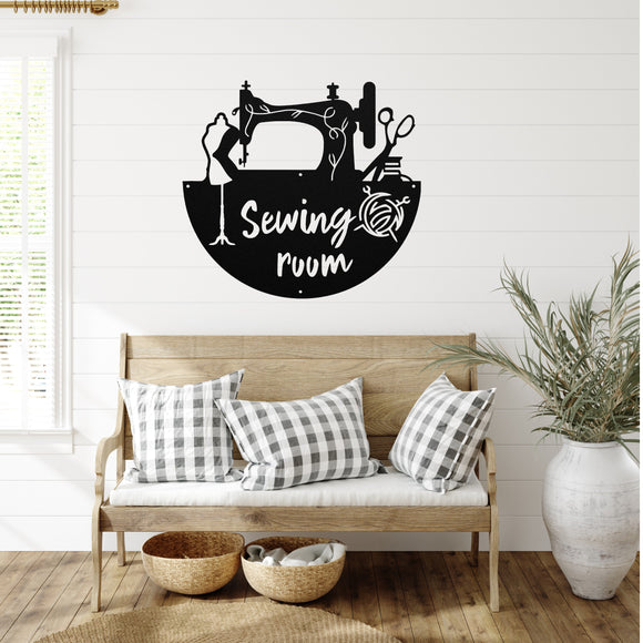 Sewing Room Sign ~ Metal Porch Sign - Outdoor Sign - Personalized Metal Sign - Craft Room Sign