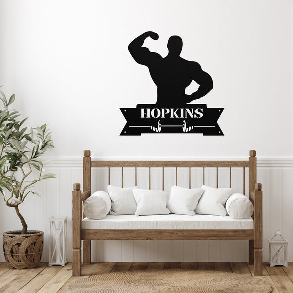 Weight Lifting Metal Sign ~ Metal Porch Sign - Outdoor Sign - Personalized Metal Sign - Workout Room Sign