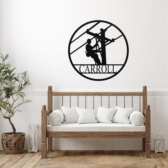 Electrician Custom Name Sign ~ Metal Porch Sign - Outdoor Sign - Personalized Metal Sign - Occupational Sign